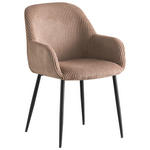 ARMLEHNSTUHL  in Eisen Cord  - Taupe/Schwarz, Design, Textil/Metall (57/85/60cm) - Xora