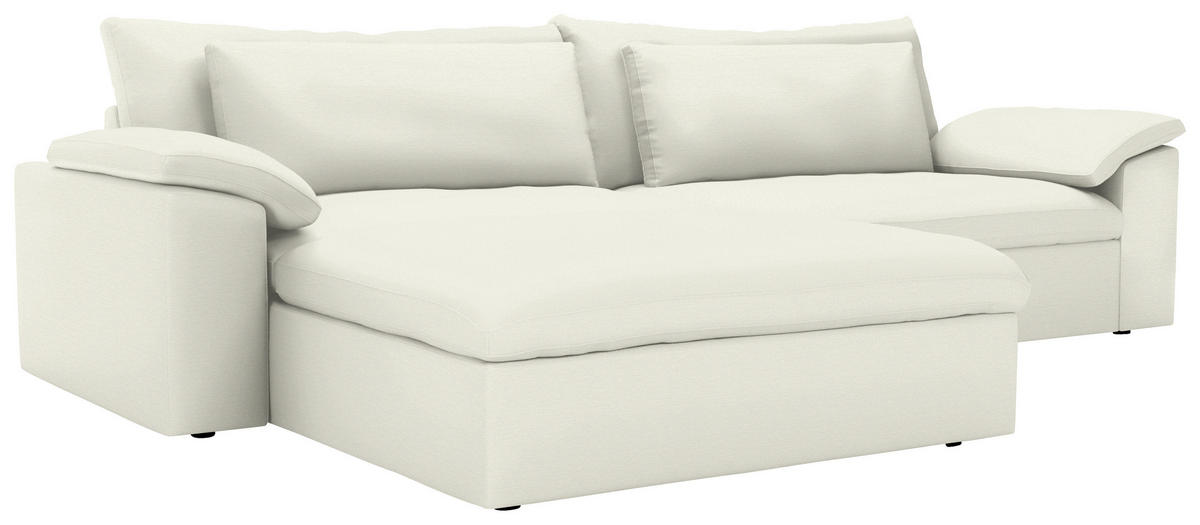 ECKSOFA  Chenille Creme  - Creme/Schwarz, Modern, Kunststoff/Textil (198/306cm) - Carryhome