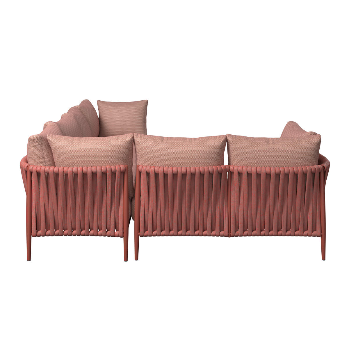 LOUNGEGARNITUR 229/296 cm Aluminium  - Rot/Dunkelrot, Design, Textil/Metall (229/296cm) - Amatio