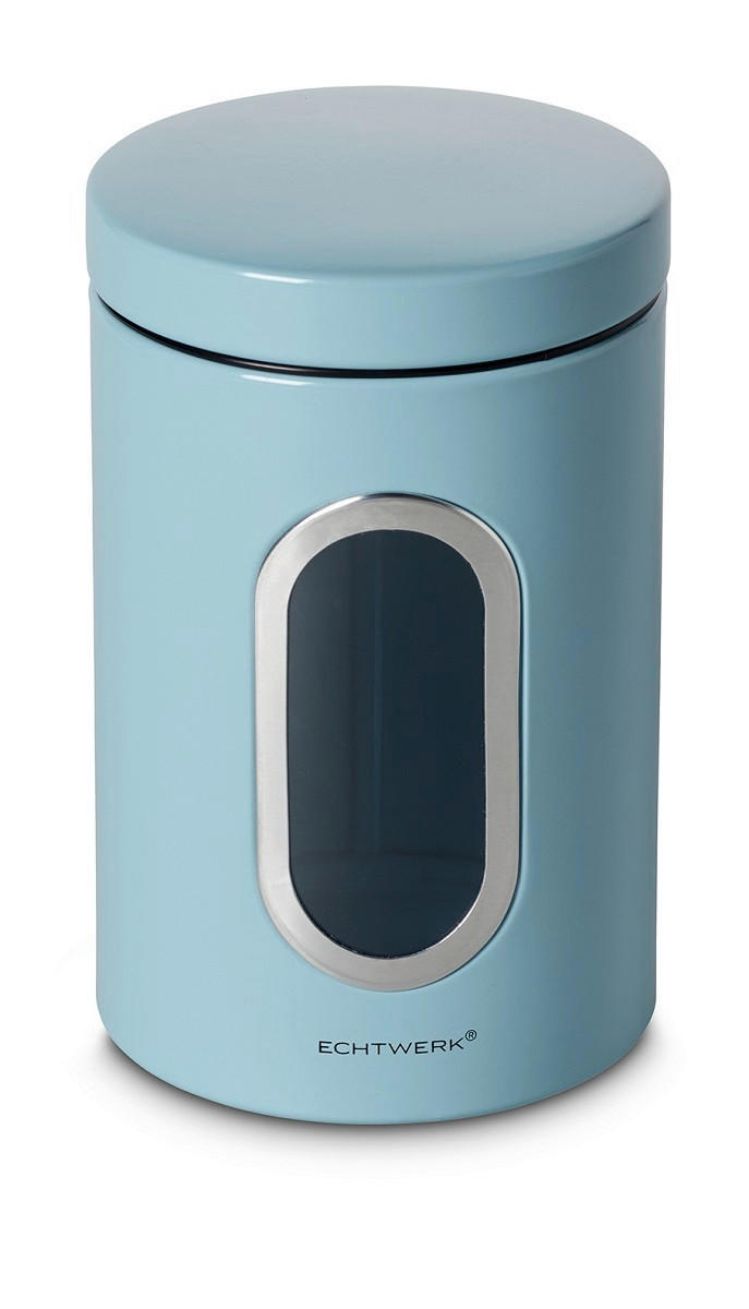 VORRATSDOSE 1,4 L  - Hellblau, MODERN, Metall (12/18/12cm) - Echtwerk
