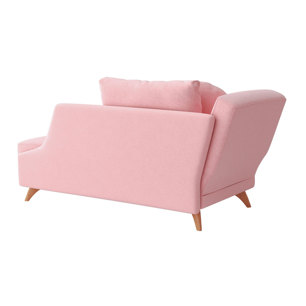 RÉCAMIERE in Flachgewebe Rosa  - Eichefarben/Rosa, Modern, Holz/Textil (205/74/94cm) - Bali