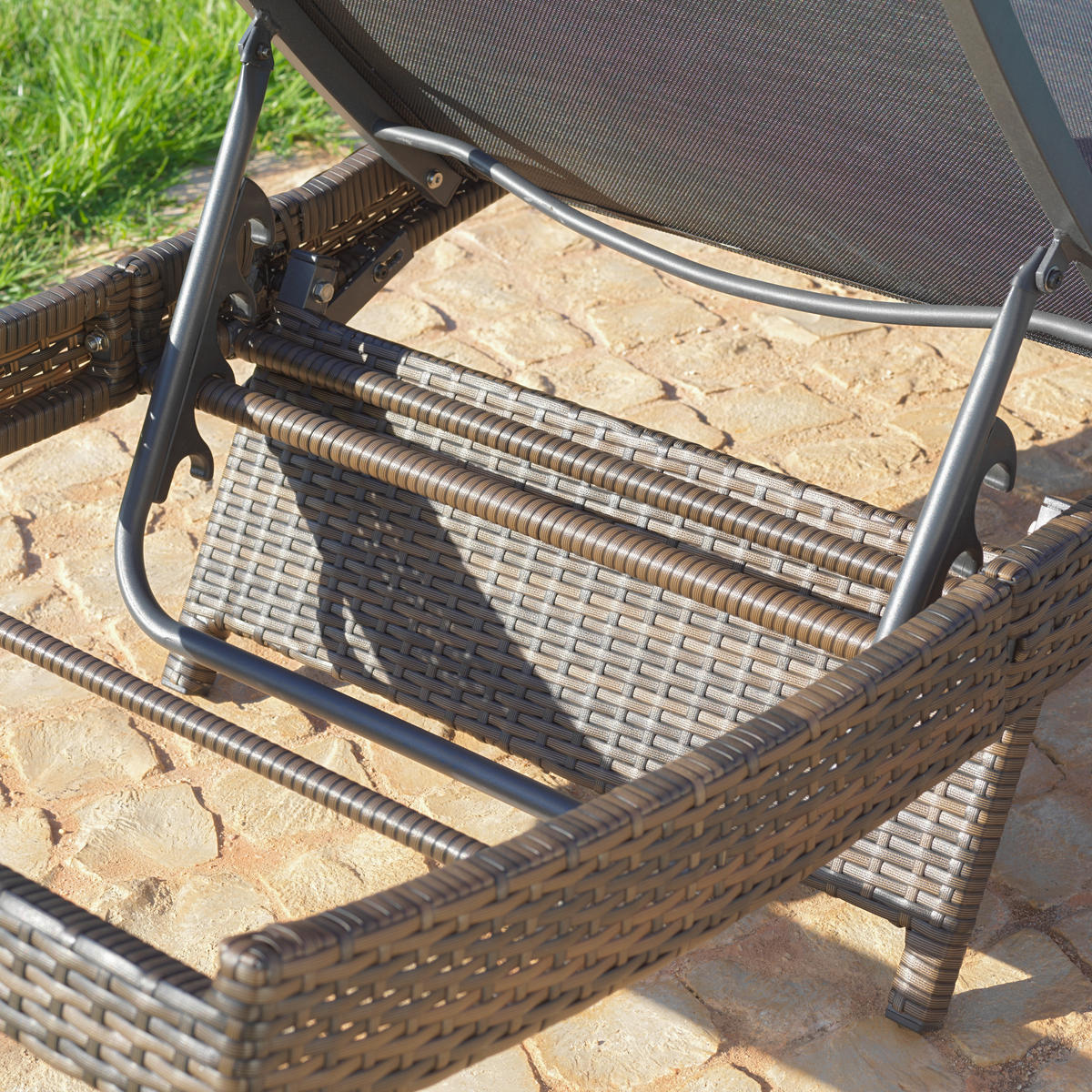 LEŽALJKA VRTNA  smeđa, crna  metal, plastika, tekstil      - smeđa/crna, Design, metal/tekstil (203/38/69cm) - Ambia Garden