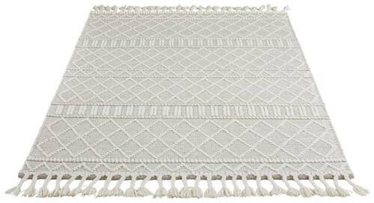 RUČNĚ TKANÝ KOBEREC, 160/230 cm, bílá, béžová - bílá/béžová, Lifestyle, textil (160/230cm) - Linea Natura
