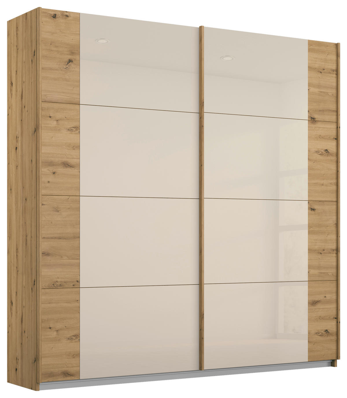 SKRIŇA S POS. DVER. – HOR.VED, šampanská, dub artisan, 181/210/62 cm - šampanská/dub artisan, Modern, kov/kompozitné drevo (181/210/62cm) - Rauch Möbel