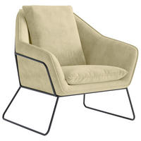 SESSEL in Flachgewebe Beige  - Beige/Schwarz, Design, Textil/Metall (78/85/85cm) - Livetastic