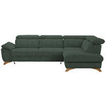 ECKSOFA in Bouclé Grün  - Eichefarben/Grün, MODERN, Holz/Textil (287/212cm) - Valnatura