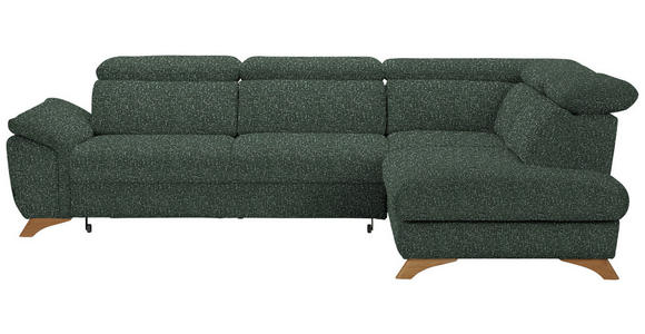 ECKSOFA in Bouclé Grün  - Eichefarben/Grün, MODERN, Holz/Textil (287/212cm) - Valnatura