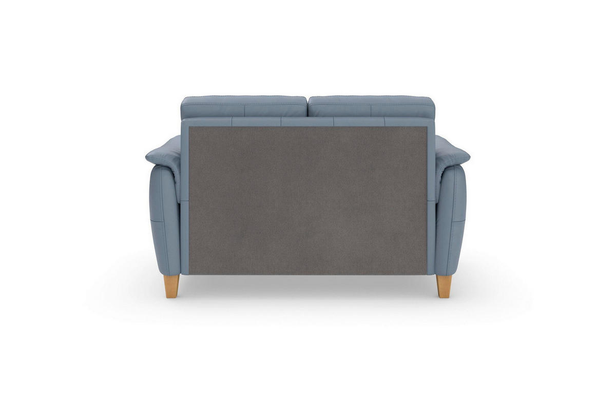 2-SITZER-SOFA PALMERA E Graublau Echtleder  - Graublau/Eichefarben, Basics, Leder/Holz (149/89/89cm) - Sit & More