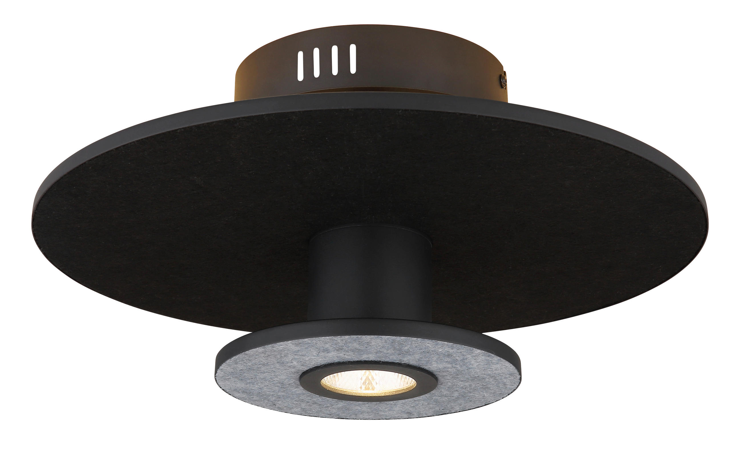 LED-DECKENLEUCHTE  38/18 cm    - Schwarz, Basics, Kunststoff/Textil (38/18cm) - Globo