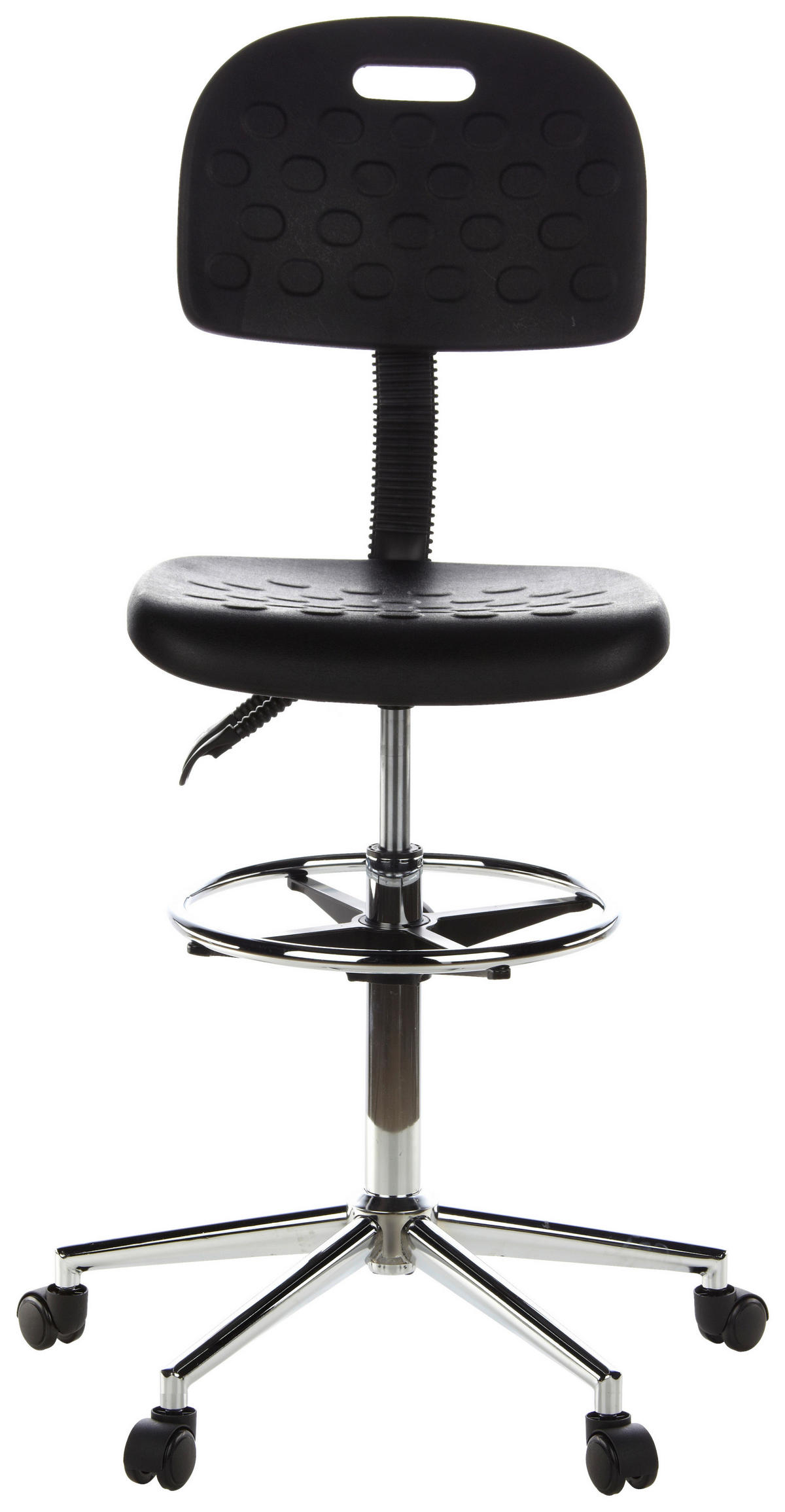 BÜROHOCKER Schwarz, Chromfarben  - Chromfarben/Schwarz, MODERN, Kunststoff/Metall (45/132/41cm) - MID.YOU