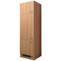 GERÄTEUMBAUSCHRANK 60/200/57 cm  in Buchefarben  - Edelstahlfarben/Buchefarben, MODERN, Holzwerkstoff/Kunststoff (60/200/57cm) - FlexWell