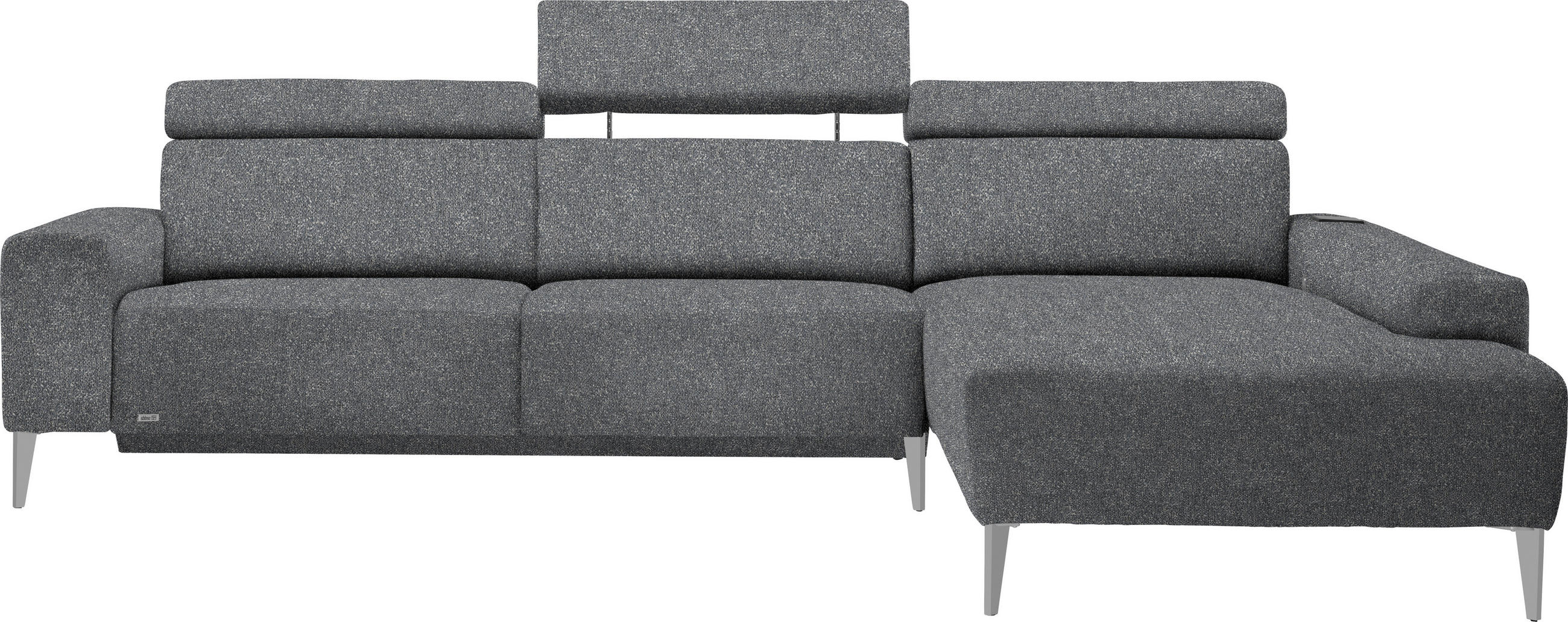 ECKSOFA  in Mikrovelours Grau  288/205 cm  - Alufarben/Grau, Design, Textil (288/205cm) - Sedda
