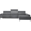 ECKSOFA  in Mikrovelours Grau  288/205 cm  - Alufarben/Grau, Design, Textil (288/205cm) - Sedda
