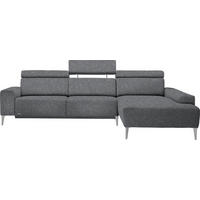 ECKSOFA  in Mikrovelours Grau  288/205 cm  - Alufarben/Grau, Design, Textil (288/205cm) - Sedda