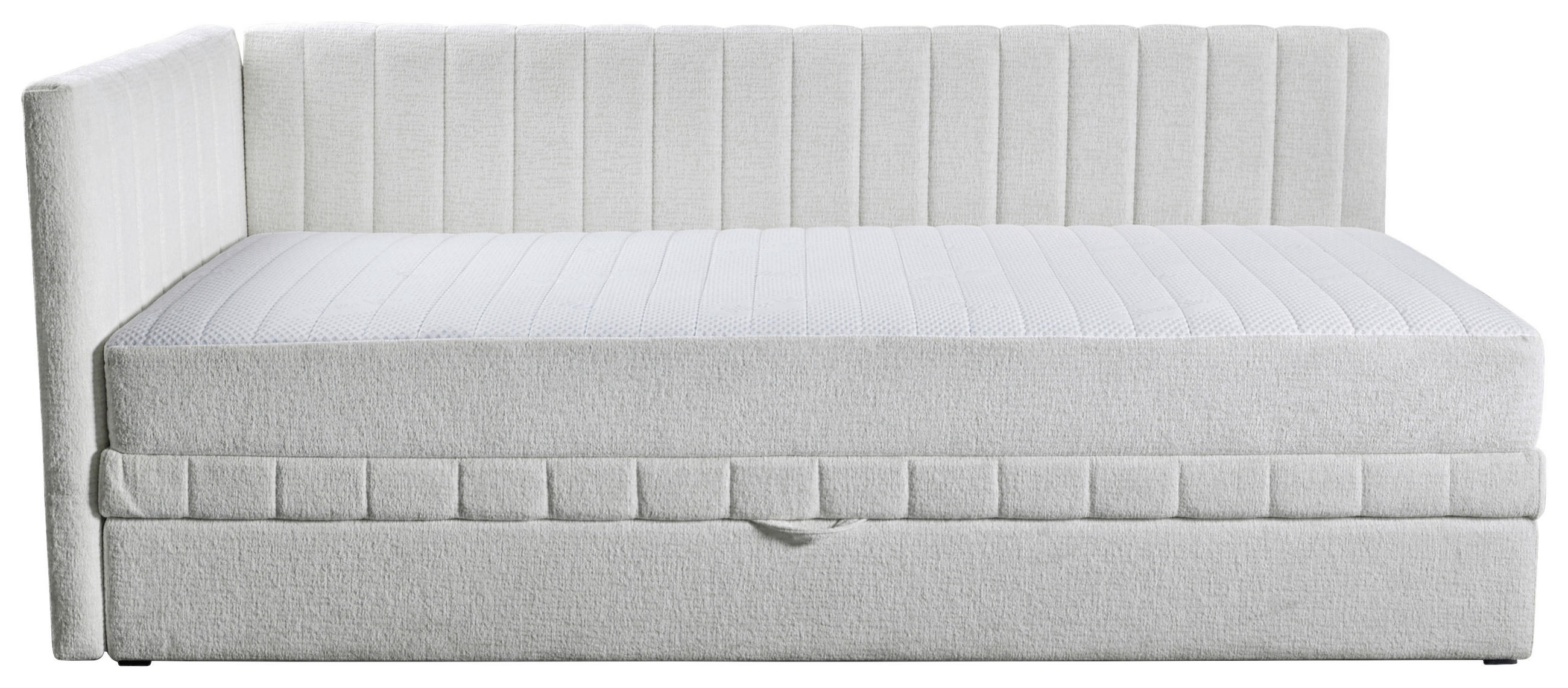 SCHLAFSOFA ROMA  mit Bettkasten erhältlich, Bettfunktion erhältlich Struktur Creme  - Creme/Schwarz, Design, Holz/Textil (212/83/99cm) - MID.YOU