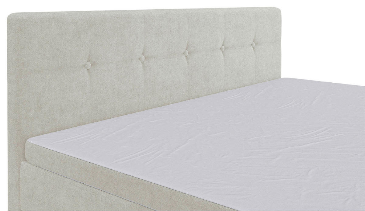 BOXSPRINGBETT 180/200 cm  in Creme  - Creme/Schwarz, Konventionell, Kunststoff/Textil (180/200cm) - Carryhome