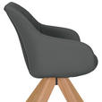 ARMLEHNSTUHL  Typenauswahl, Sitzfläche 360° drehbar, automatische Rückholfunktion  Echtleder  - Naturfarben/Grau, Design, Leder/Holz (60/83/65cm) - Landscape