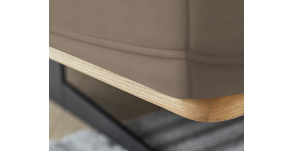 ECKSOFA  in Echtleder Hellbraun Kopfteilverstellung  163/305 cm  - Hellbraun/Eichefarben, Design, Leder/Holz (163/305cm) - Novel