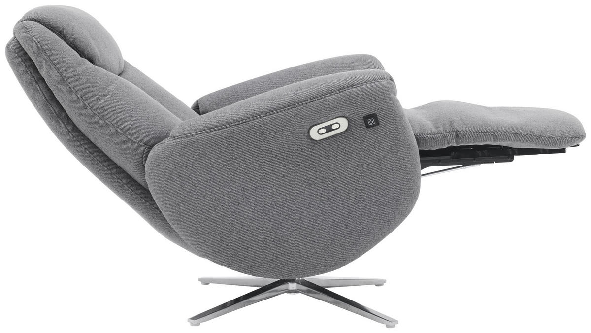 MASSAGESESSEL in Webstoff Grau  - Chromfarben/Grau, Design, Textil/Metall (79/110/85cm) - Livetastic