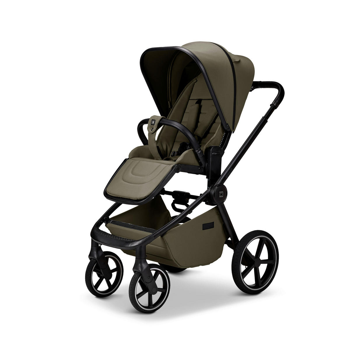 KOMBIKINDERWAGEN K26  - Schwarz/Olivgrün, Basics, Textil (96/57/114cm) - Moon