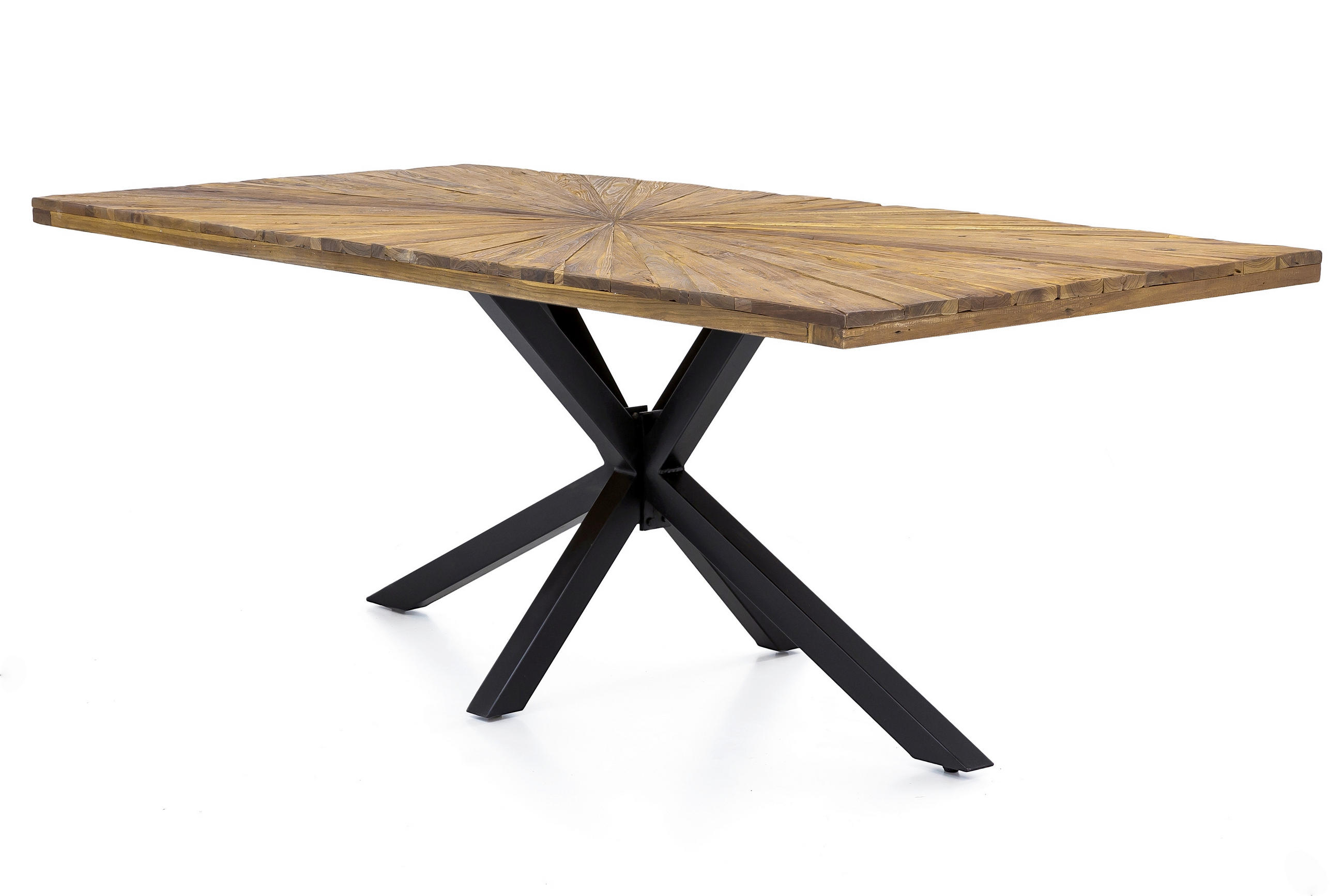 ESSTISCH 180/100/79 cm Echtholz  Holz, Metall rechteckig Naturfarben, Schwarz  - Schwarz/Naturfarben, MODERN, Holz/Metall (180/100/79cm) - MID.YOU