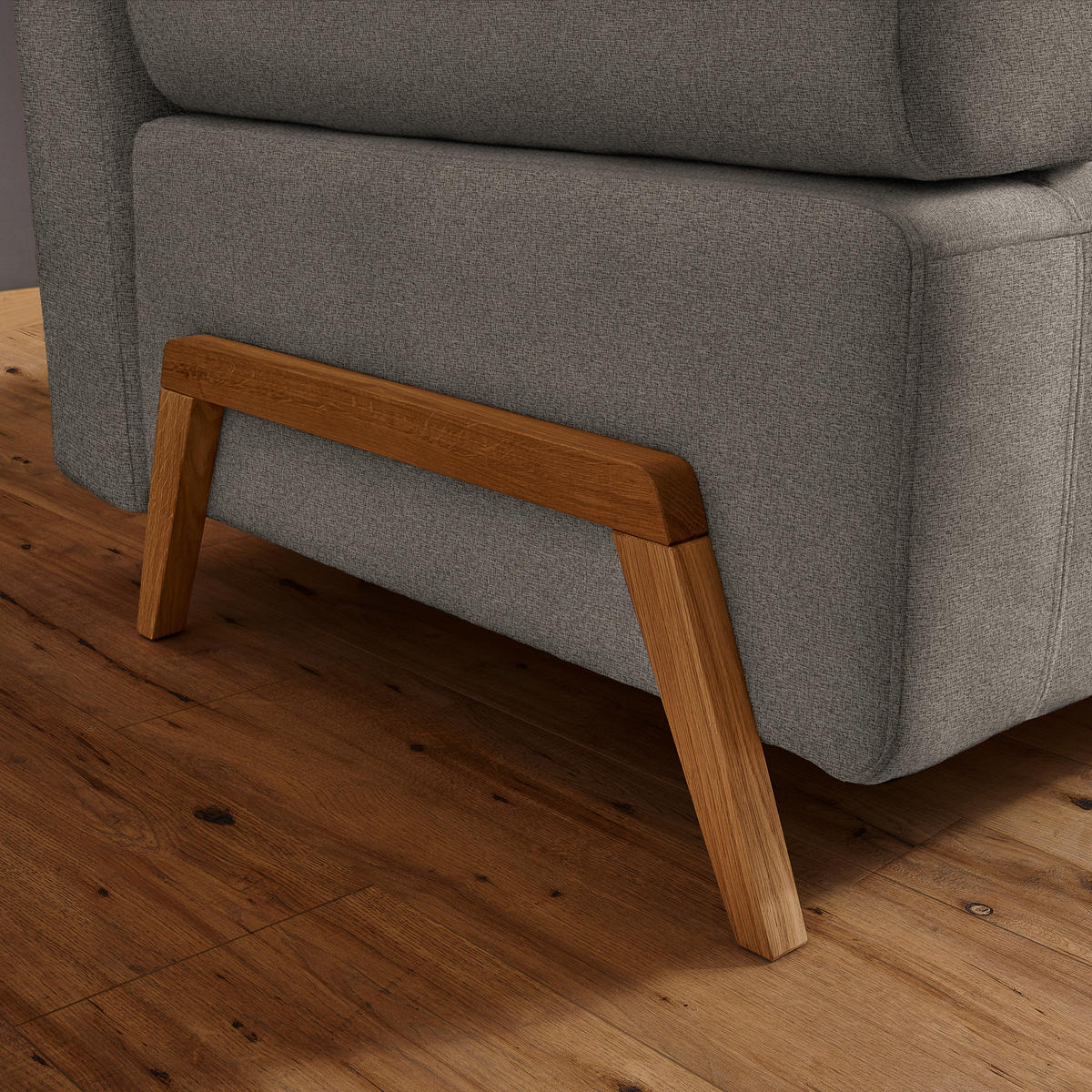 SCHLAFSOFA  mit Stoffauswahl, Liegefunktion, Schlafen auf Sitzhöhe Chenille Taupe  - Taupe/Naturfarben, Design, Holz/Textil (211/88/102cm) - Niels Andersson