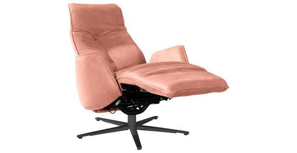 RELAXSESSEL in Leder Koralle  - Koralle/Anthrazit, Design, Leder/Metall (71/114/84cm) - Ambiente