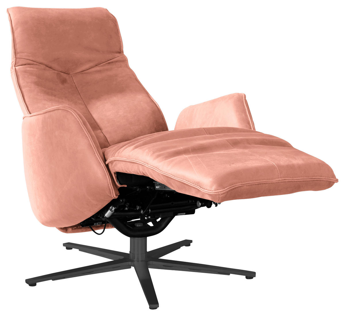 RELAXSESSEL in Leder Koralle  - Koralle/Anthrazit, Design, Leder/Metall (71/114/84cm) - Johann Jakob