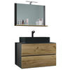 BADEZIMMER 3-teilig  in 81 cm  - Honigeiche/Anthrazit, Modern, Glas/Keramik (81cm) - MID.YOU