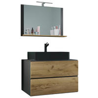 BADEZIMMER 3-teilig  in 81 cm  - Honigeiche/Anthrazit, Modern, Glas/Keramik (81cm) - MID.YOU