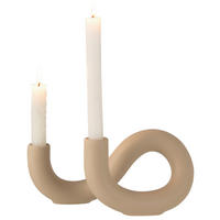 KERZENHALTER - Beige, MODERN, Keramik (25/15/14cm)
