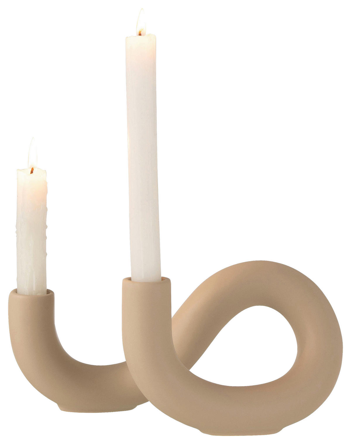 KERZENHALTER - Beige, MODERN, Keramik (25/15/14cm)