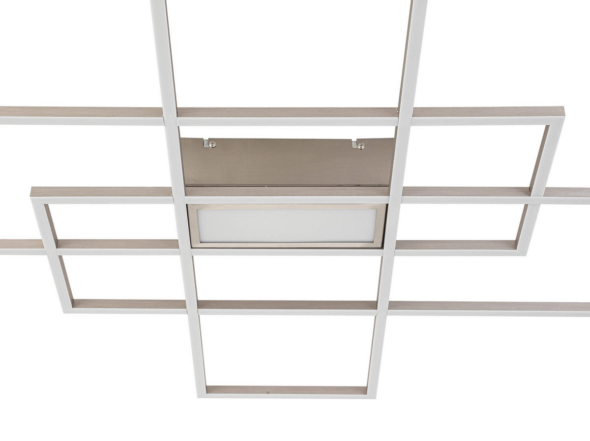 STROPNÍ LED SVÍTIDLO, 100/75/7,5 cm - barvy niklu, Design, kov/plast (100/75/7,5cm) - Novel
