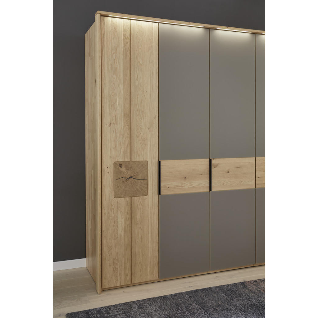 Thumbnail - Valnatura Schlafzimmer, Grau, Eiche, Holz, Glas, Holzwerkstoff, Wildeiche, furniert, massiv, Sperrholz, 180x200 cm, Made...