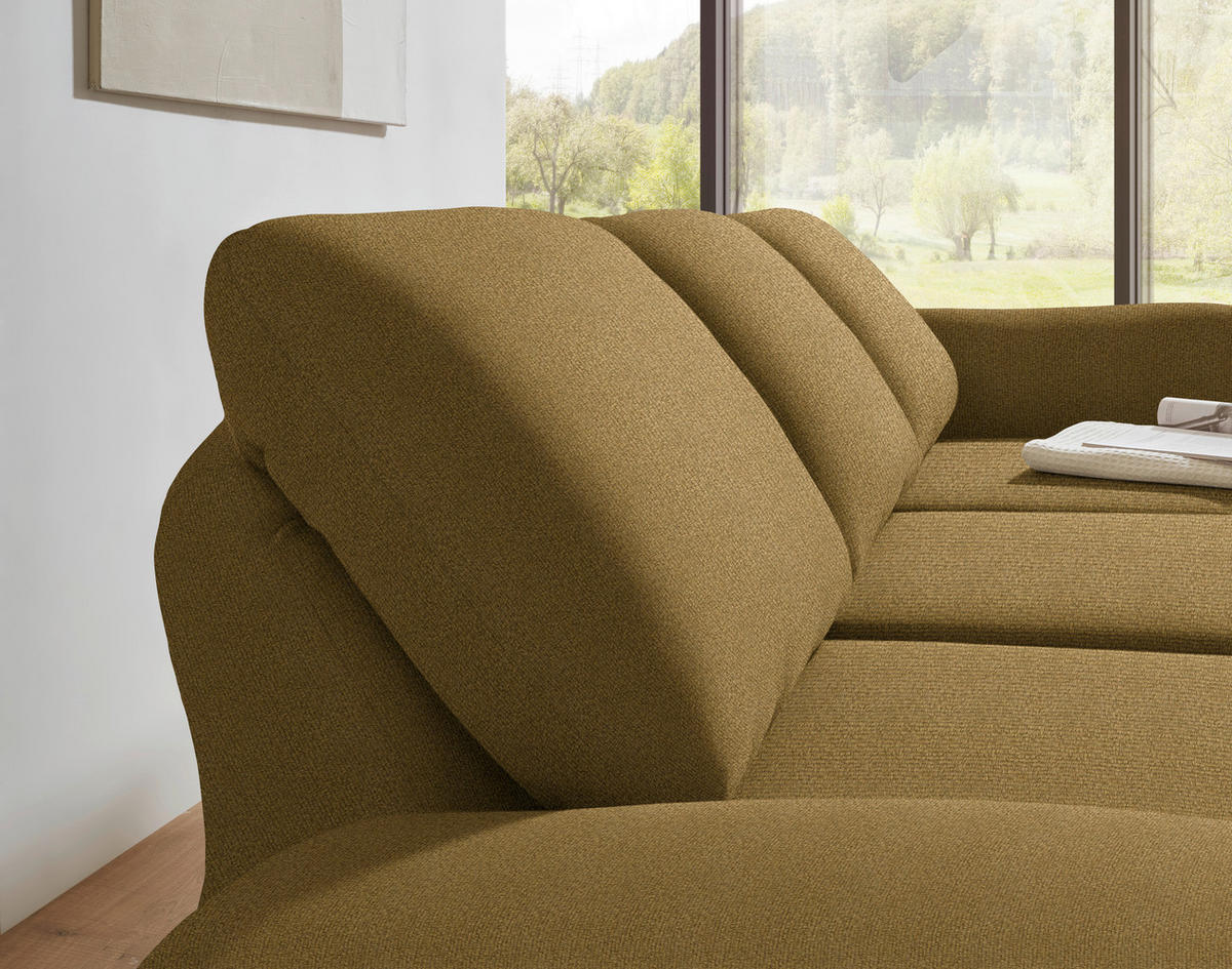 ECKSOFA  in Flachgewebe Schilfgrün  255-365/175-224 cm  - Schilfgrün/Schwarz, Design, Textil/Metall (255-365/175-224cm) - Dieter Knoll