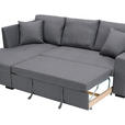 ECKSOFA inkl.Funktionen Grau Webstoff  - Schwarz/Grau, Design, Kunststoff/Textil (238/158cm) - Xora