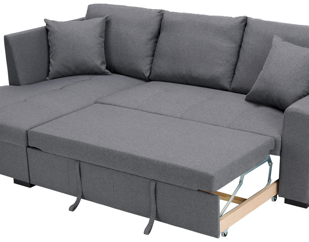 UGAONA GARNITURA siva  - siva/crna, Dizajnerski, tekstil/plastika (238/158cm) - Xora
