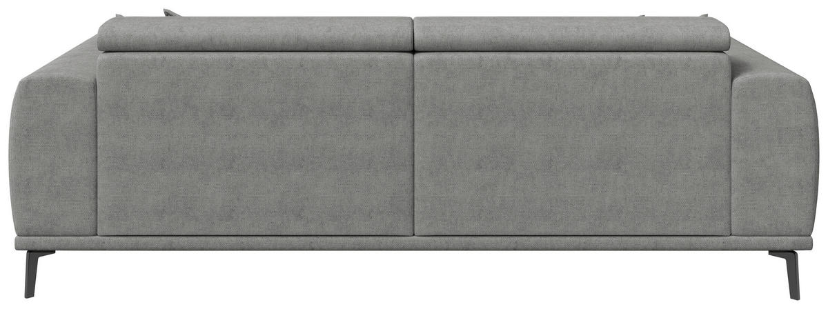 3-SITZER-SOFA Webstoff Grau  - Schwarz/Grau, KONVENTIONELL, Textil/Metall (240/80/110cm) - Carryhome