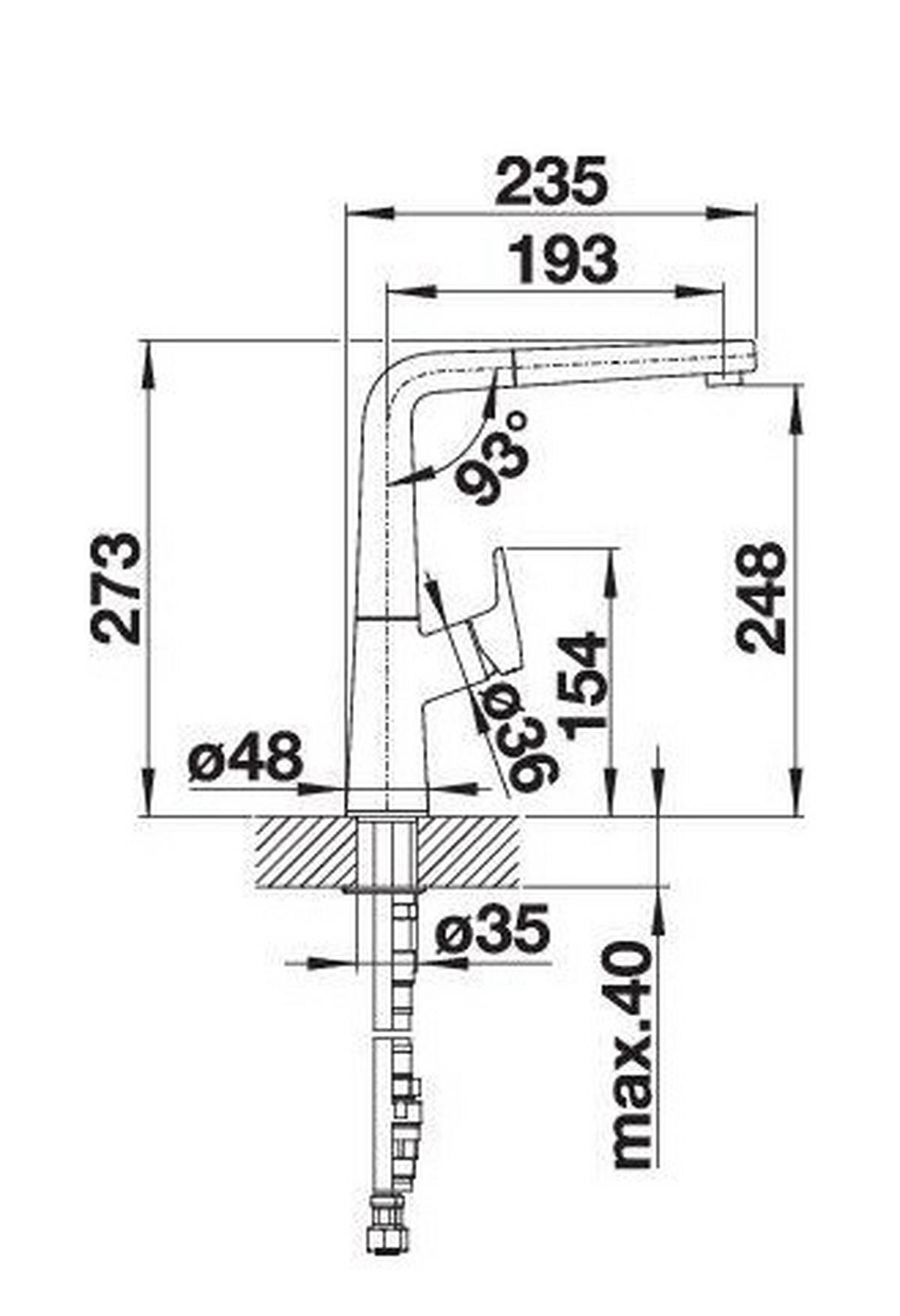 KÜCHENARMATUR 521285  - Grau, Basics, Stein/Metall (10,1/27,3/23,4cm) - Blanco