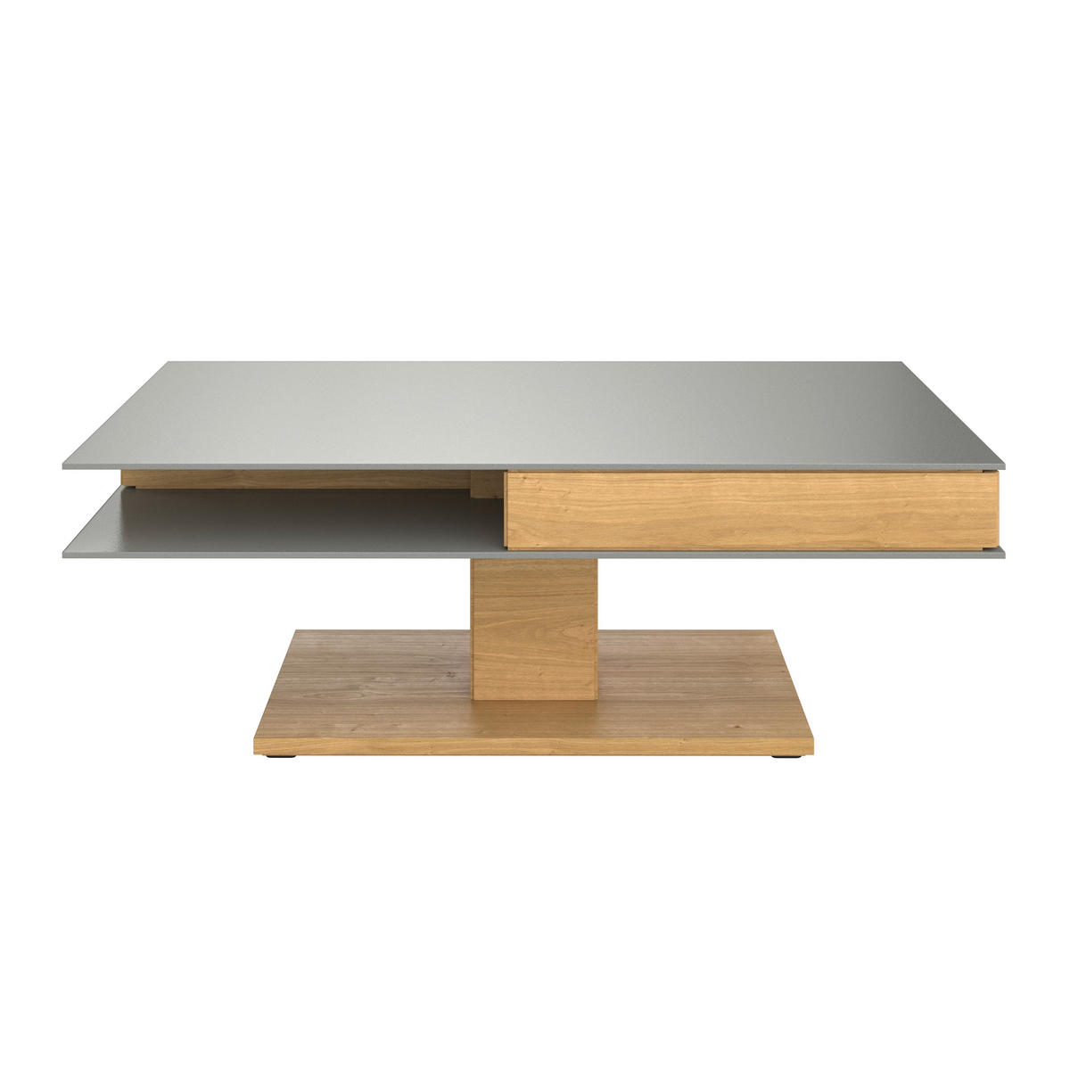 COUCHTISCH in Holz, Glas, Holzwerkstoff 120/75/43 cm  - Eichefarben/Grau, Design, Glas/Holz (120/75/43cm) - Voglauer