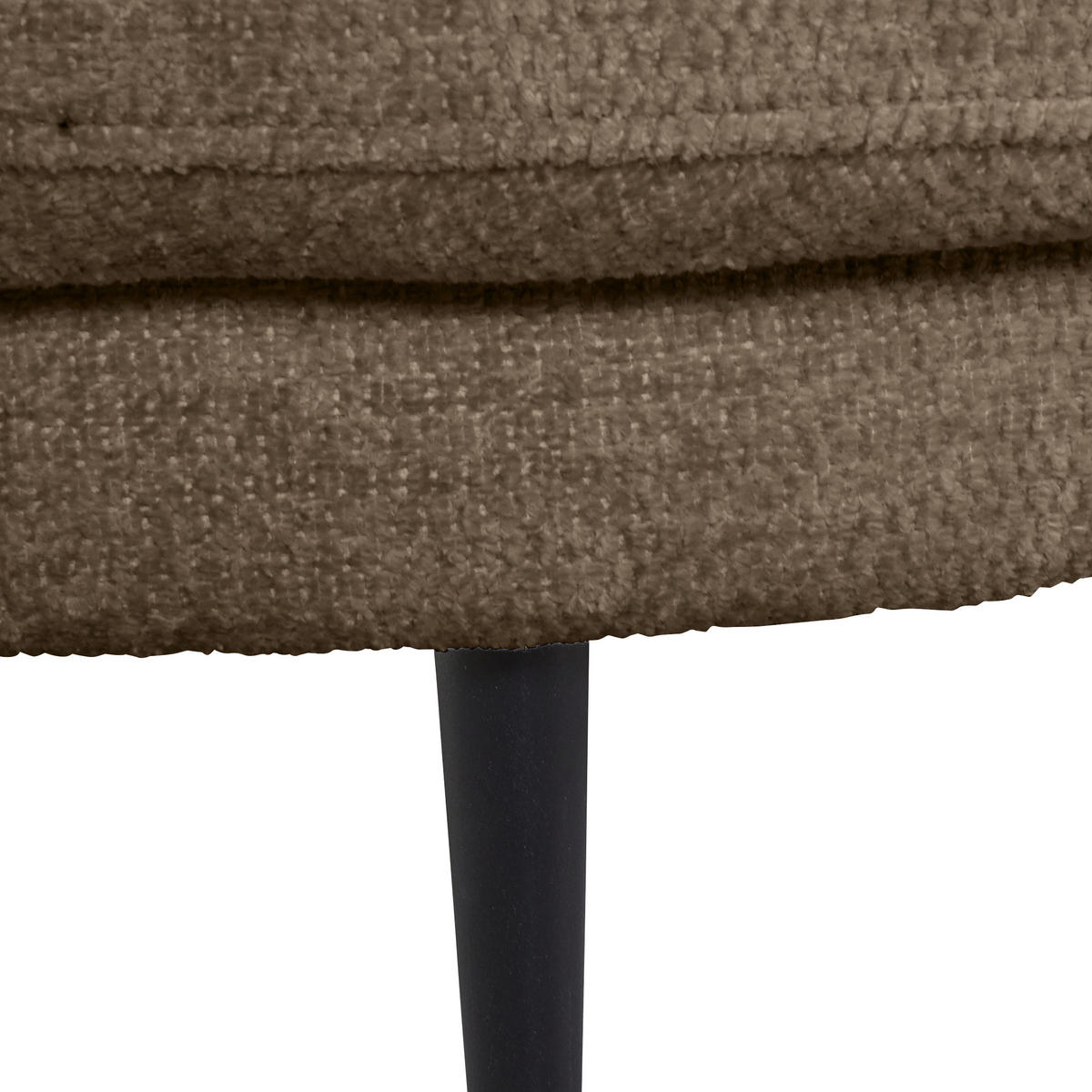 ECKSOFA in Chenille Braun  - Schwarz/Braun, Konventionell, Textil/Metall (275/140cm) - Carryhome