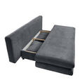 SCHLAFSOFA Flachgewebe Dunkelgrau  - Chromfarben/Dunkelgrau, Design, Kunststoff/Textil (196/74/90cm) - Carryhome