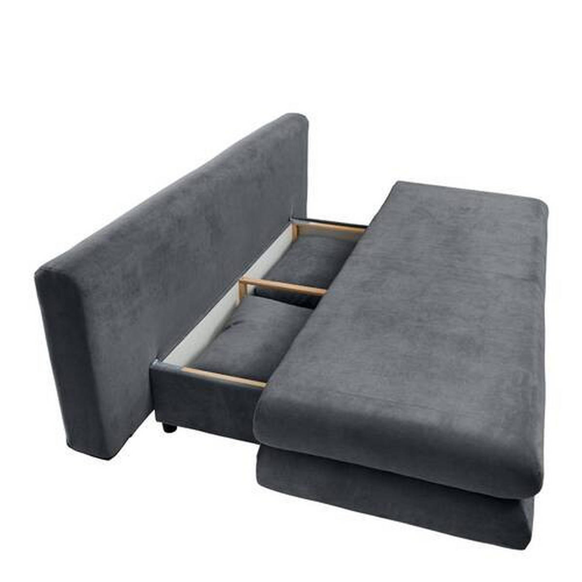BÄDDSOFFA i flatväv mörkgrå  - mörkgrå/kromfärg, Design, textil/plast (196/74/90cm) - MID.YOU