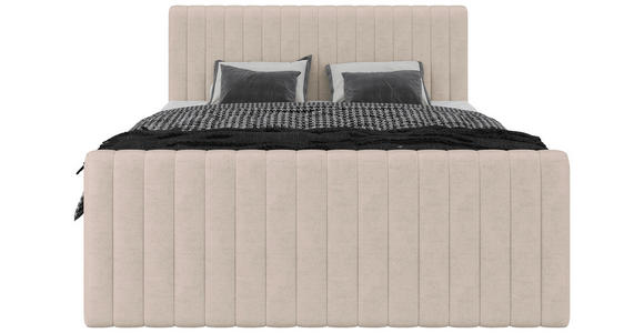 BOXBETT 160/200 cm  in Creme  - Creme/Schwarz, Basics, Kunststoff/Textil (160/200cm) - Carryhome