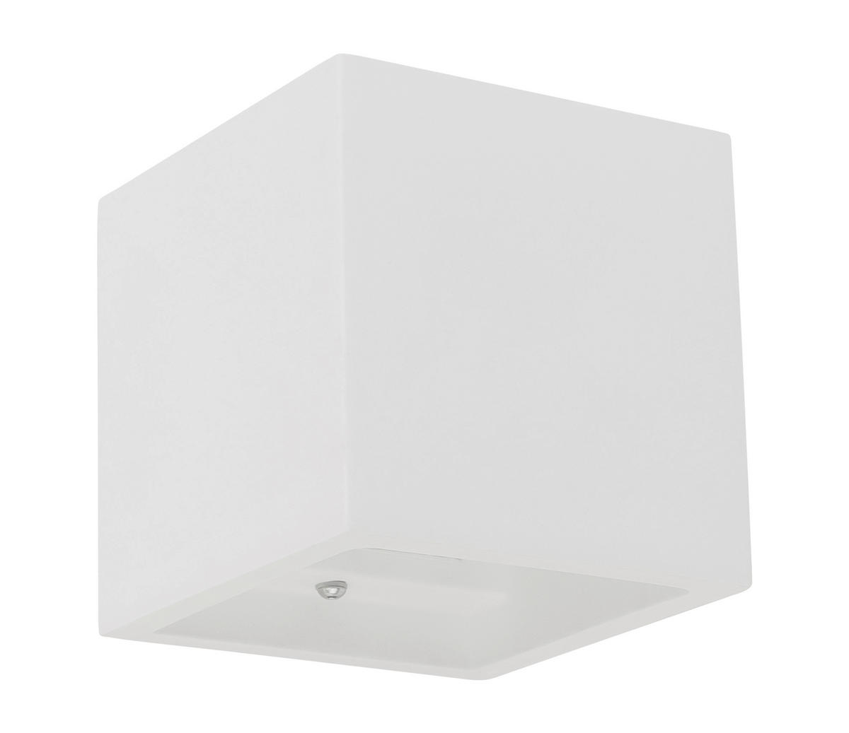 WANDLEUCHTE - Weiss, Design, Naturmaterialien (11,5/11,5/11,5cm) - Globo