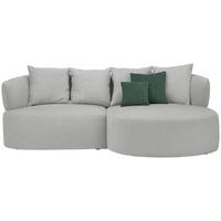 ECKSOFA in Plüsch Grau  235/166 cm  - Dunkelgrün/Schwarz, MODERN, Kunststoff/Textil (235/166cm) - Hom`in