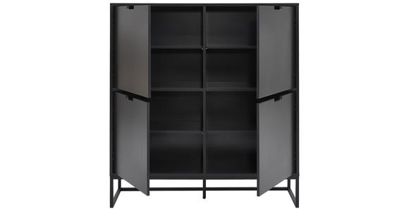 HIGHBOARD in 120/130/40 cm - Anthrazit/Schwarz, Design, Holzwerkstoff/Metall (120/130/40cm) - Novel