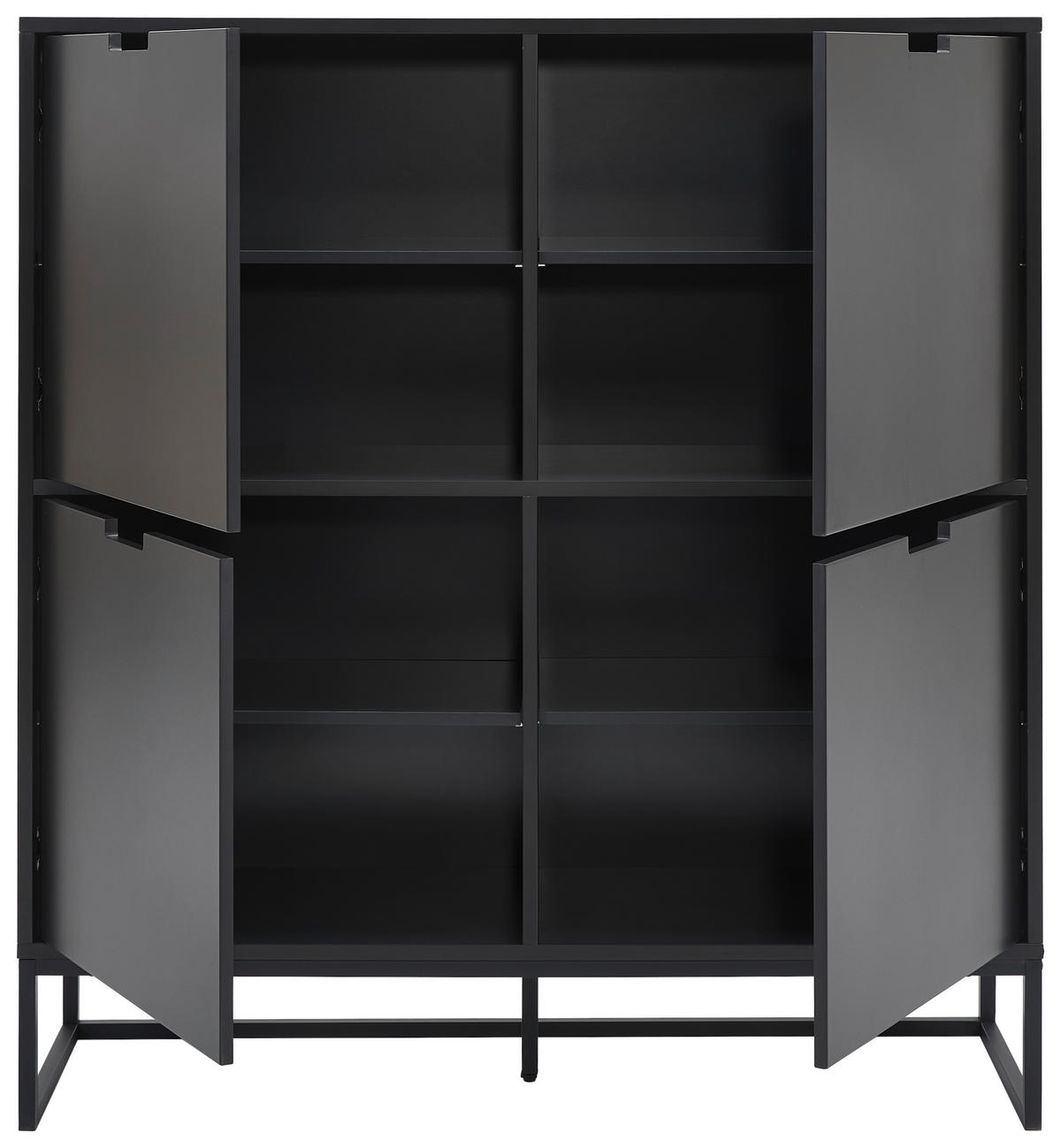 HIGHBOARD  in 120/130/40 cm  - Anthrazit/Schwarz, Design, Holzwerkstoff/Metall (120/130/40cm) - Novel
