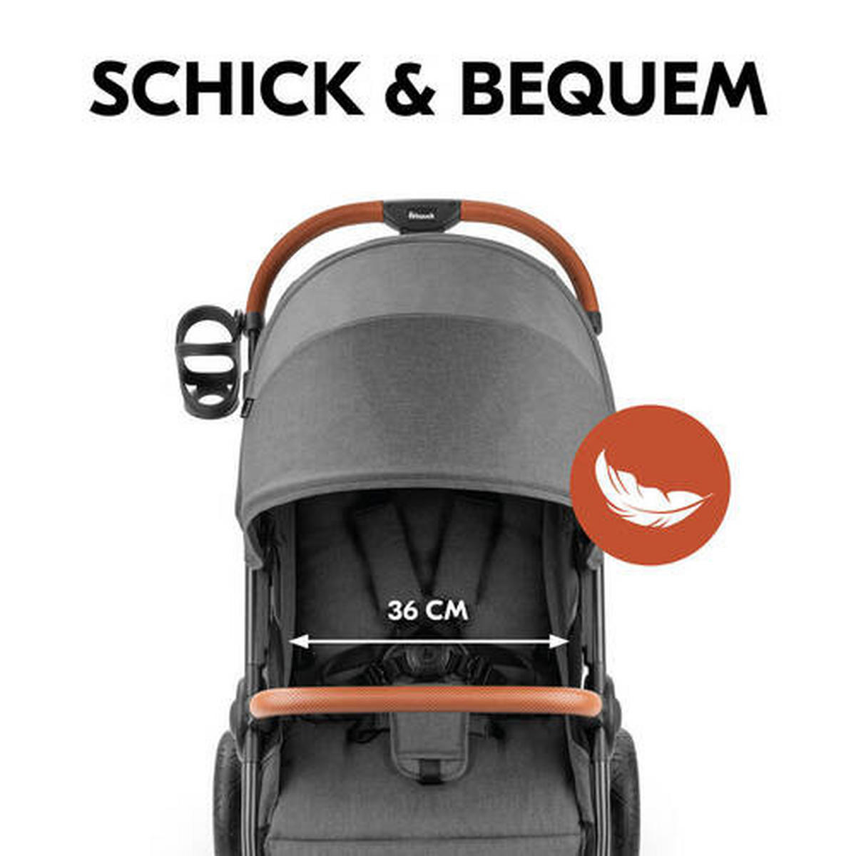 BUGGY Uptown  - Schwarz/Grau, Basics, Kunststoff/Textil (59.5/107/85cm) - Hauck