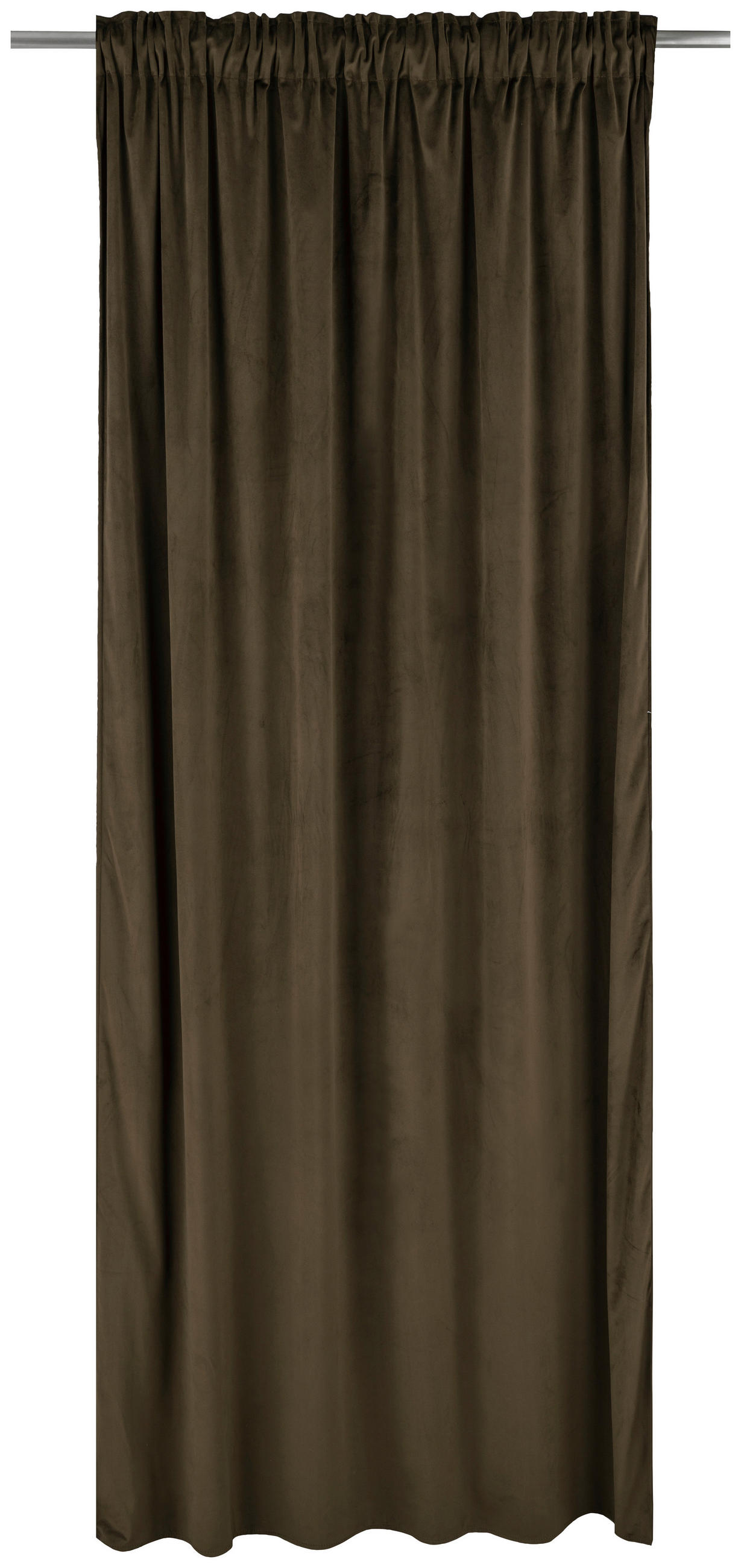 Gardin i sammet, 2-pack  - mörkbrun, Basics, textil (140/240cm)